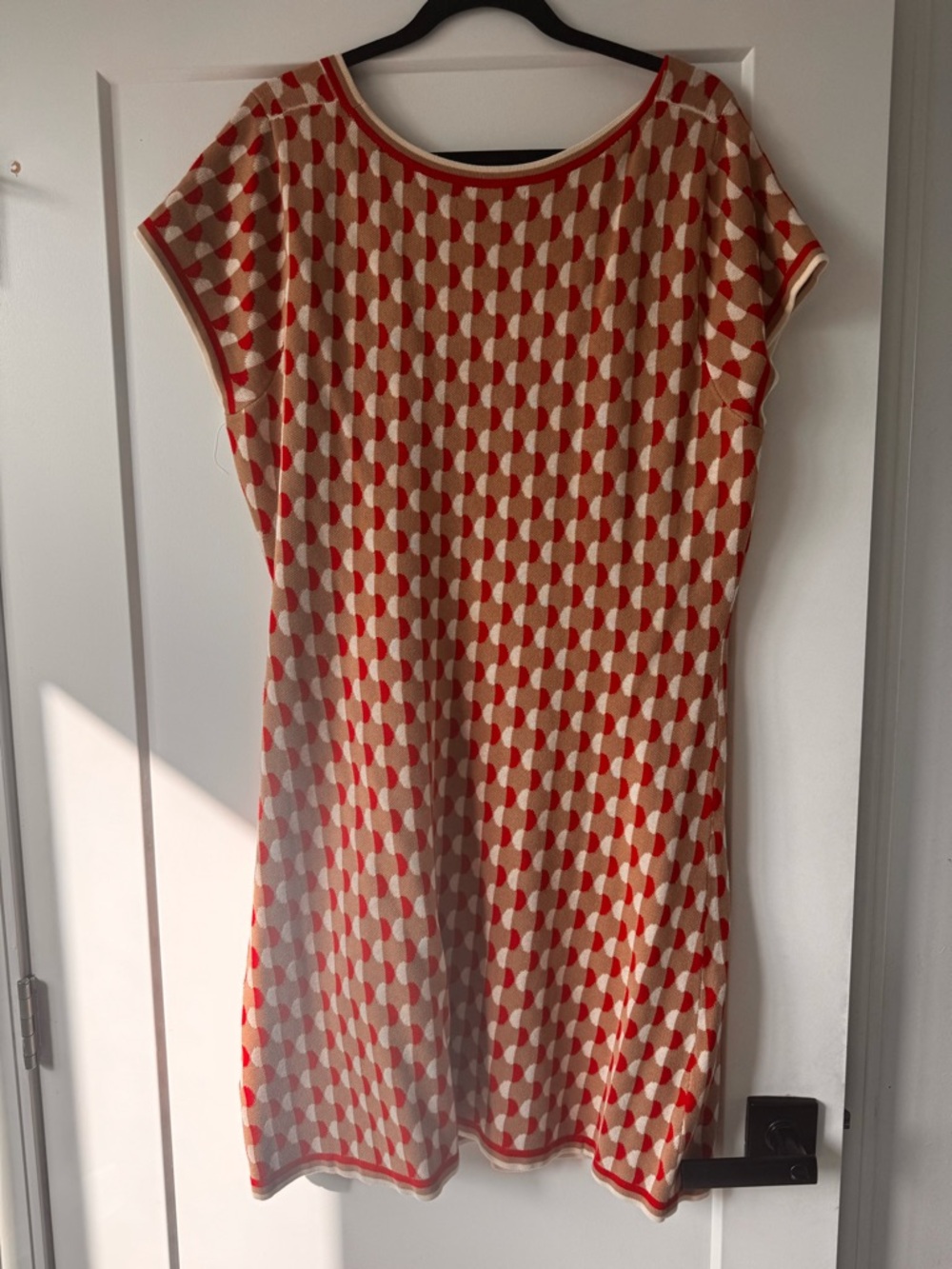 Anthropologie Red and Cream Knit Scoopneck Tunic. Super soft and comfortable - Picture 3 of 3